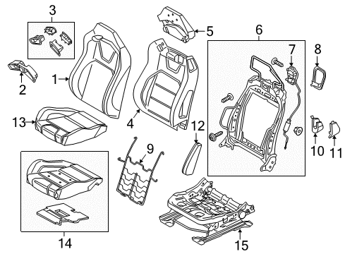 2022 Ford Mustang Cover Assembly - Seat Back Diagram for JR3Z-6364416-HD