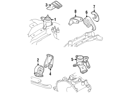 2002 Mercury Cougar Engine & Trans Mounting Diagram 2 - Thumbnail