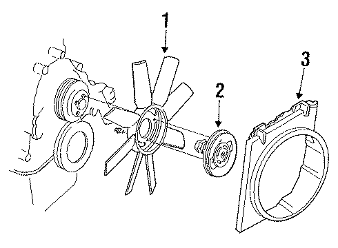 1990 Ford Ranger Cooling System, Radiator, Water Pump, Cooling Fan Diagram 2 - Thumbnail