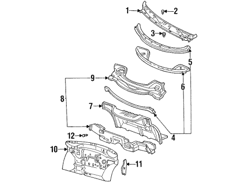 1993 Mercury Villager MEMBER - DASH PANEL Diagram for F3XY1202402A