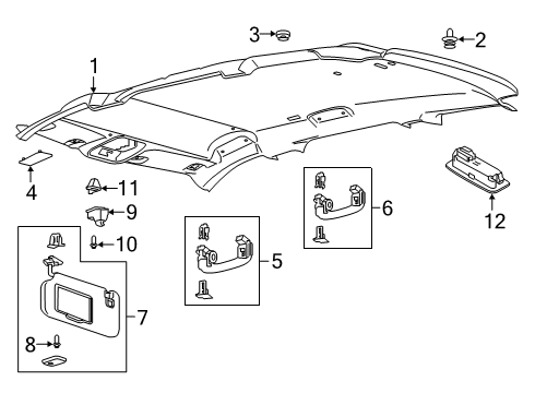 2021 Lincoln Aviator HEADLINING - ROOF Diagram for LC5Z-7851916-AF