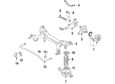 2010 Ford Fusion Rear Suspension, Control Arm Diagram 7 - Thumbnail