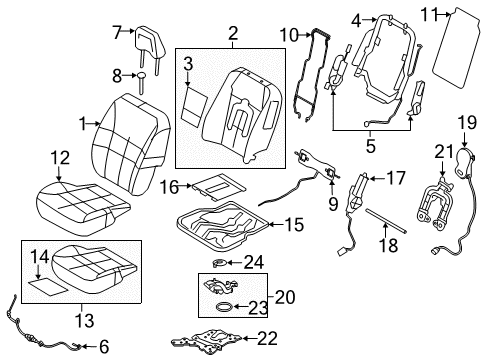 2012 Ford Edge Front Seat Components Diagram