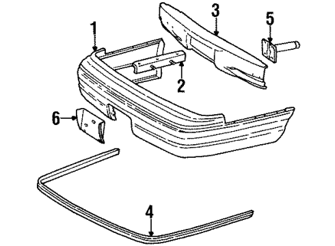 1992 Ford Crown Victoria Bumper Assembly Rear Diagram for F2AZ17906B