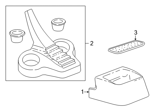 2002 Ford Explorer Sport Trac Console Assembly Diagram for 1L5Z-98045A36-AAB