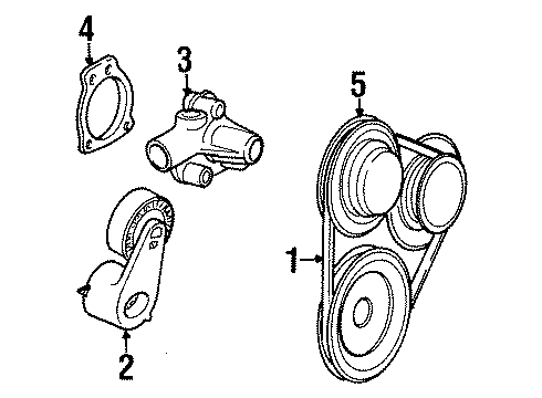 1996 Ford Ranger Water Pump, Belts & Pulleys Diagram 1 - Thumbnail