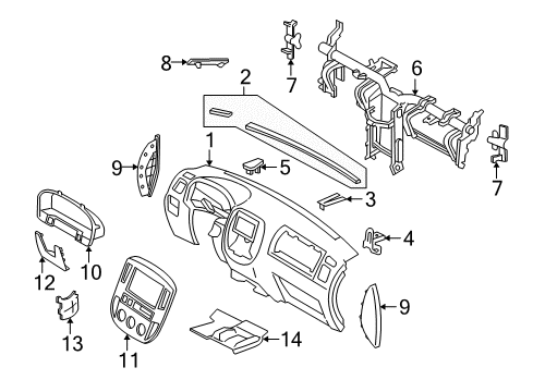 2006 Mercury Mariner Lockset - Complete Vehicle Diagram for 2L8Z-7822050-YA