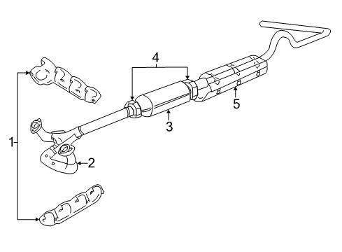 1994 Ford E-350 Econoline Club Wagon Exhaust Components, Exhaust Manifold Diagram 3 - Thumbnail