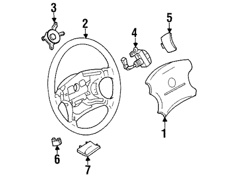 1997 Mercury Villager Steering Wheel Assembly Diagram for F6XZ3600AAC