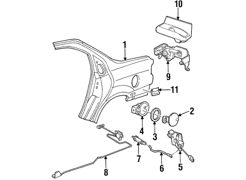 1999 Mercury Mystique Housing Fuel Tank Fill Diagram for F8RZ5427936BA