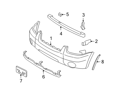 2006 Ford Escape Front Bumper Diagram 1 - Thumbnail