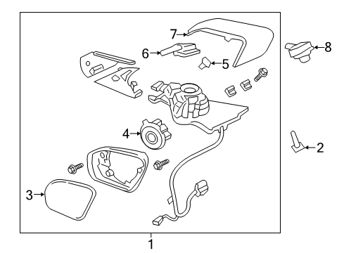 2018 Lincoln Continental Mirror Assembly - Rear View Outer Diagram for GD9Z-17682-GBPTM