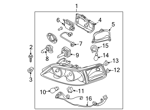 2007 Lincoln Town Car Socket Assembly Diagram for 2U5Z-13411-AA