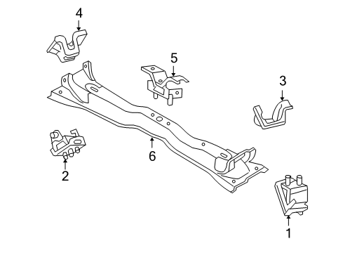 2010 Ford Explorer Sport Trac Engine & Trans Mounting Diagram 2 - Thumbnail