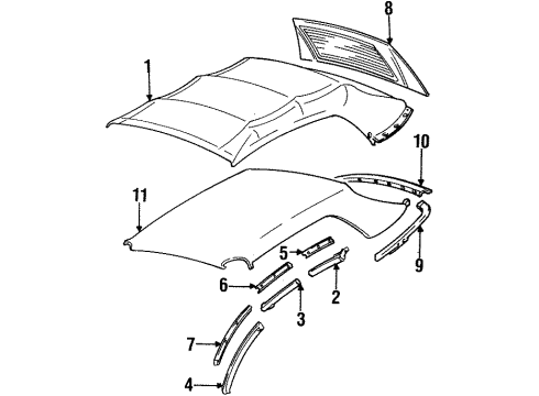 1998 Ford Mustang Visor Assembly Sun Black Diagram for F7ZZ7604105AAA