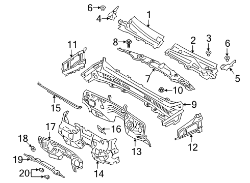 2023 Ford Ranger Cab Cowl Diagram