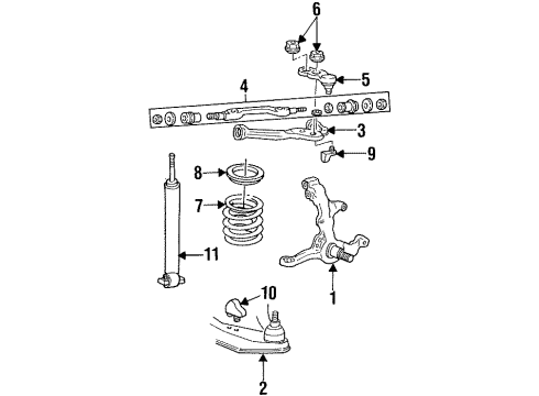 1994 Ford Crown Victoria Front Suspension, Control Arm Diagram 1 - Thumbnail