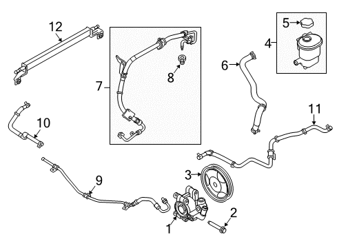 2011 Ford Taurus P/S Pump & Hoses, Steering Gear & Linkage Diagram 2 - Thumbnail