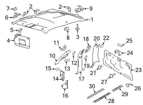 2012 Ford F-150 Headlining - Roof Diagram for BL3Z-1651944-BC