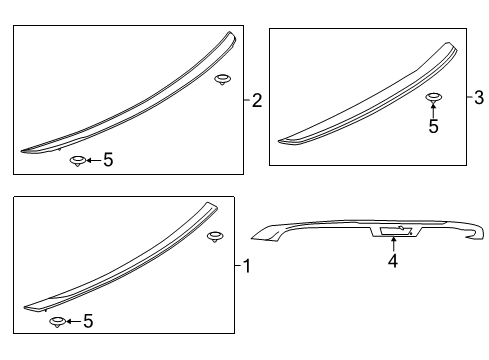 2021 Ford Mustang KIT - REAR SPOILER Diagram for KR3Z-6344210-AB