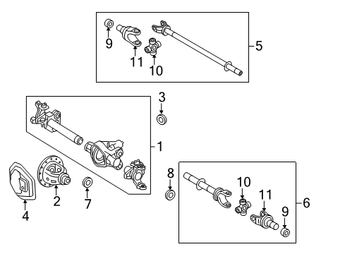 2015 Ford F-350 Super Duty Carrier & Front Axles Diagram