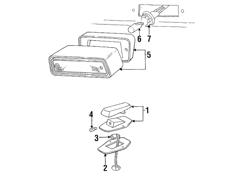 1991 Ford F-150 Roof Lamps Diagram 2 - Thumbnail