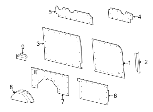 2023 Ford E-Transit Interior Trim - Side Panel Diagram 11 - Thumbnail