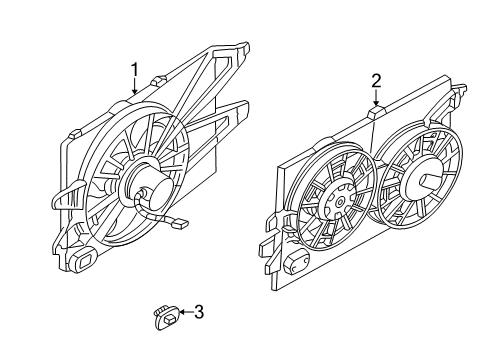 2000 Ford Focus Cooling System, Radiator, Water Pump, Cooling Fan Diagram 1 - Thumbnail