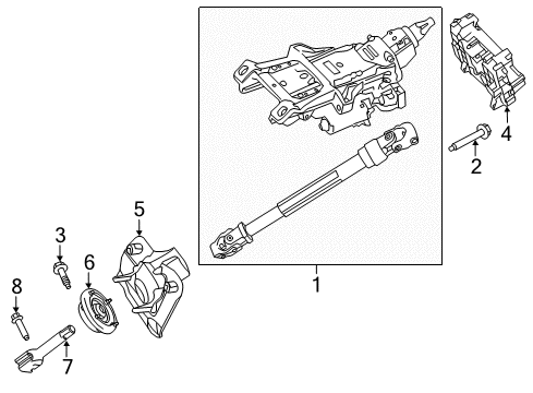 2012 Ford Edge Steering Column & Wheel, Steering Gear & Linkage Diagram 2 - Thumbnail