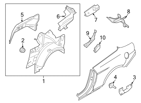 2024 Ford Mustang Panel And Wheelhouse - Quarter - Inner Diagram for FR3Z-6327886-A