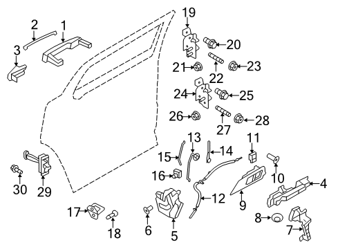 2010 Lincoln MKT Check Assembly - Door Diagram for AE9Z-7427204-A