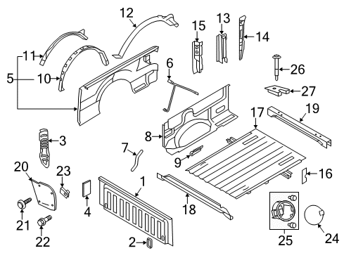 2014 Ford F-150 Front & Side Panels Diagram 2 - Thumbnail