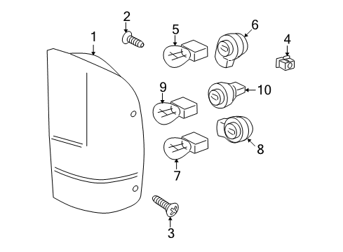 2003 Ford Ranger Lamp Assy - Rear, Stop And Flasher Diagram for 1L5Z-13404-BA