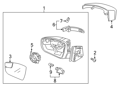 2017 Ford Focus Mirror Assembly - Rear View Outer Diagram for F1EZ-17683-S