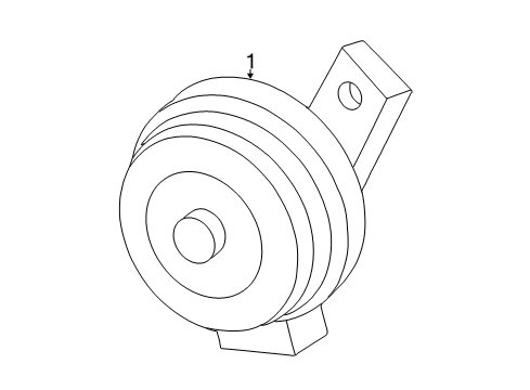 1999 Ford F-250 Super Duty Horn And Bracket Assembly Diagram for XC3Z-13832-AA