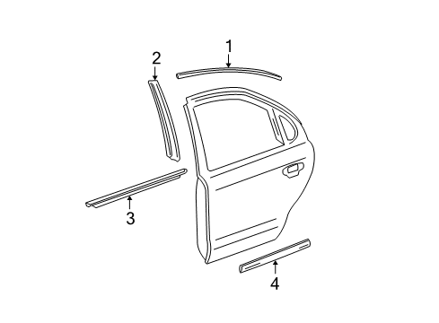 2002 Lincoln LS Weatherstrip - Door Diagram for 2W4Z-5425596-AAA