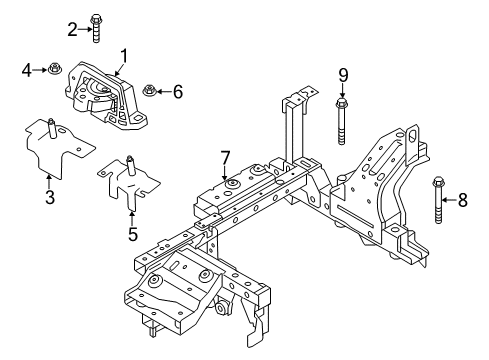 2015 Ford Focus Engine Front Support Bracket Diagram for CV6Z-6028-A