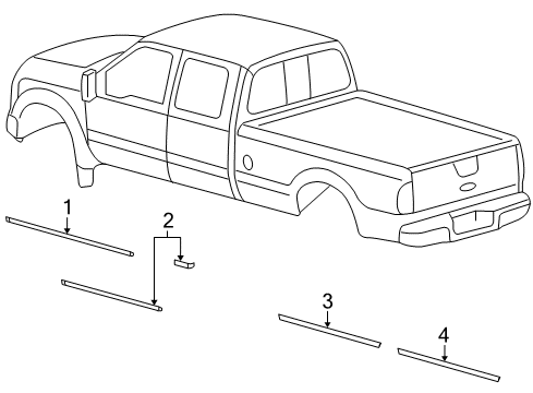 2008 Ford F-250 Super Duty Stripe Tape Diagram 4 - Thumbnail