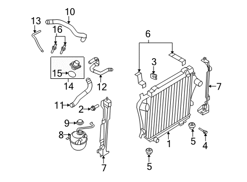 2010 Ford E-350 Super Duty Insulator - Radiator Support Diagram for 4C2Z-8124-FB