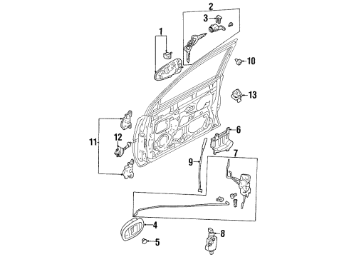 1999 Ford Escort Latch Diagram for F7CZ-5421813-AB