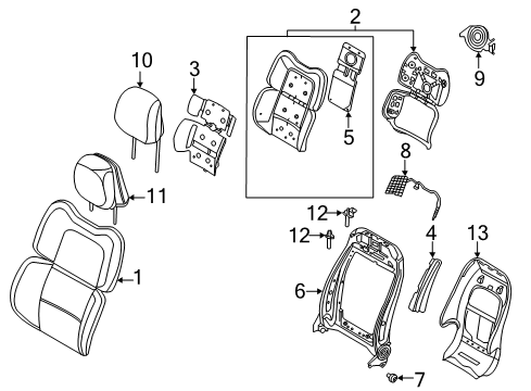 2020 Lincoln Aviator HEAD REST ASY Diagram for LC5Z-54611A09-JA