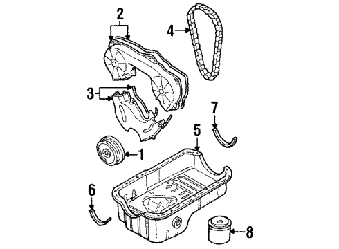 1998 Mercury Villager Engine Parts & Mounts, Timing, Lubrication System Diagram 1 - Thumbnail