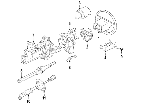 2004 Mercury Monterey Shroud Assembly - Steering Column Diagram for 5F2Z-3530-AB