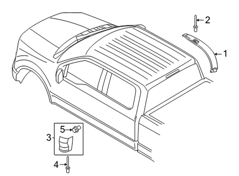 2021 Ford F-150 Exterior Trim - Cab Diagram 4 - Thumbnail