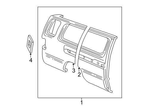 1995 Ford E-150 Econoline Side Panel & Components Diagram 2 - Thumbnail