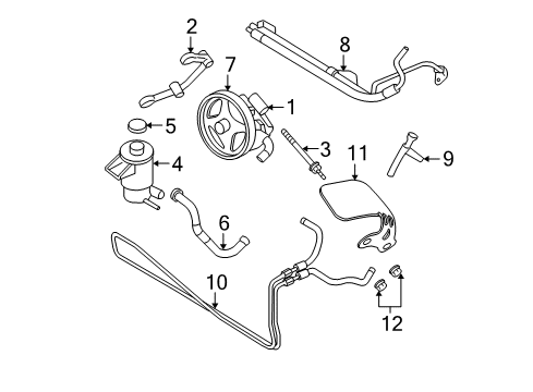 2009 Ford Mustang P/S Pump & Hoses, Steering Gear & Linkage Diagram 3 - Thumbnail