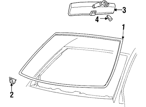 1996 Mercury Grand Marquis Windshield Glass Diagram