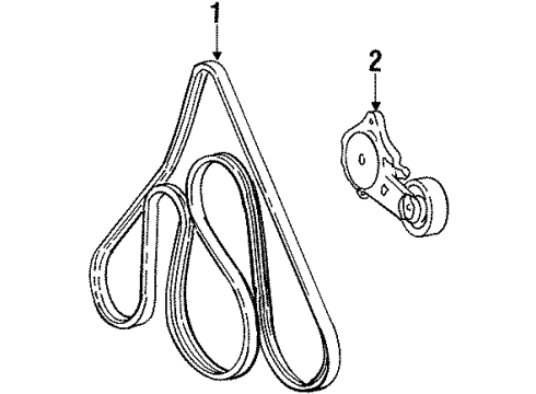 1997 Mercury Cougar Belts & Pulleys, Maintenance Diagram 2 - Thumbnail