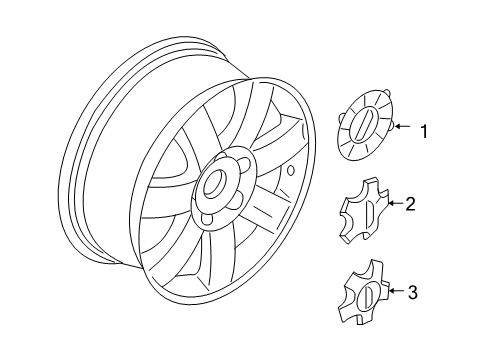 2006 Ford Five Hundred Wheel Cover Diagram for 4F9Z-1130-AA