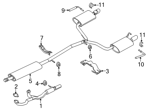 2019 Ford Flex Exhaust Components Diagram 1 - Thumbnail